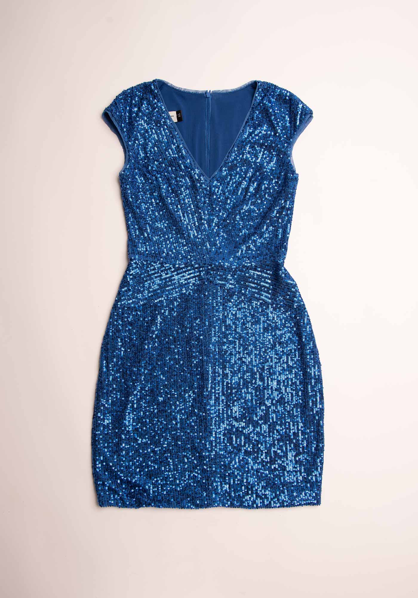 Fé Mini Dress in Blue Sequins