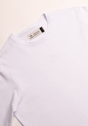 Fé Embroidered Boyfriend T-shirt in White