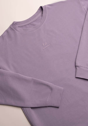 Fé Embroidered Logo Sweatshirt in Purple
