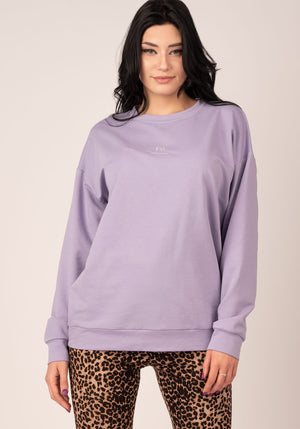 Fé Embroidered Logo Sweatshirt in Purple