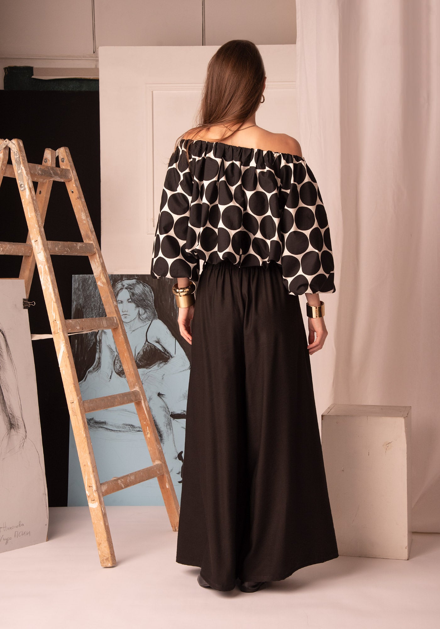 Women's Cloud Cotton Top in Polka dot